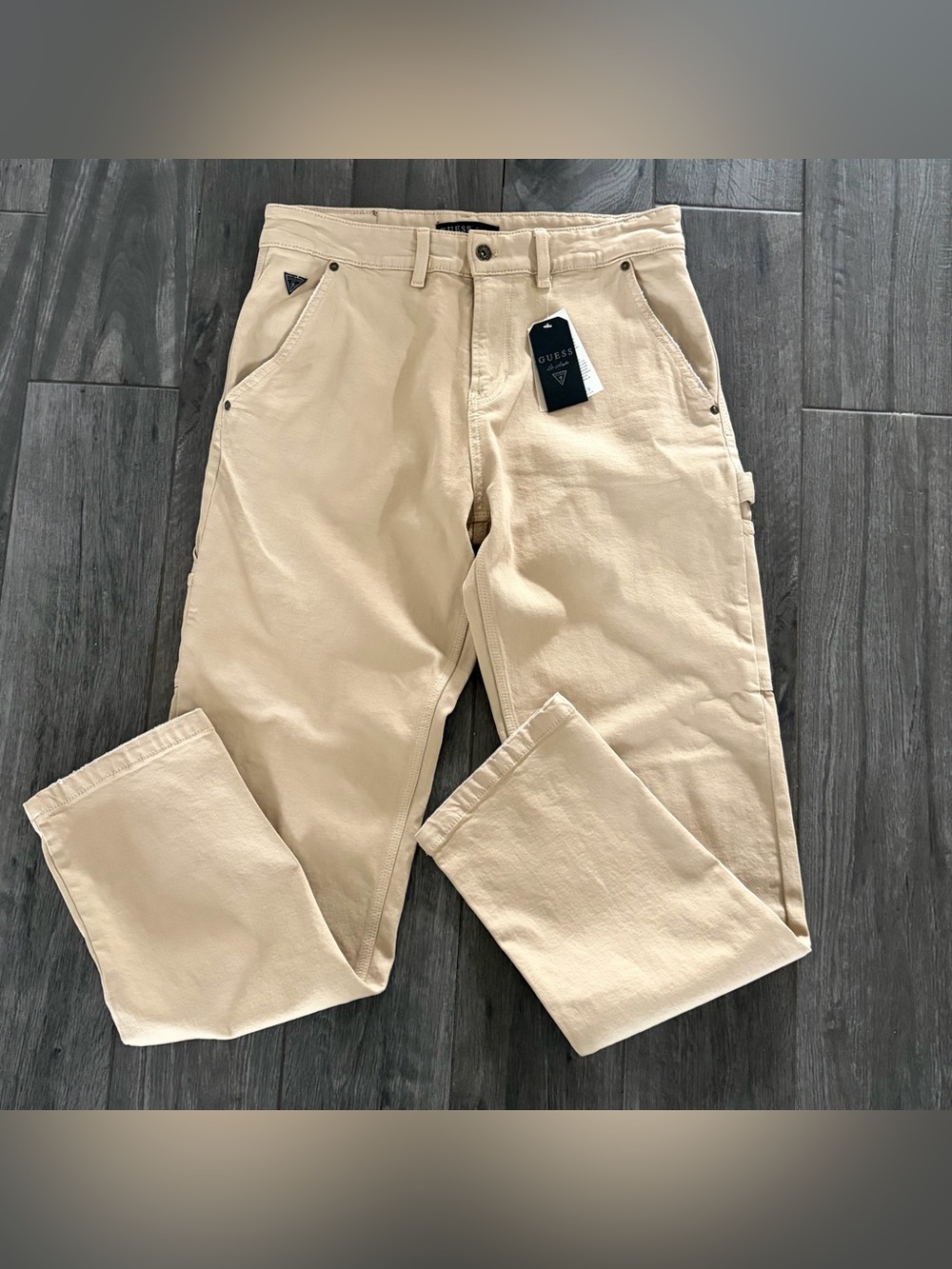 GUESS Men's Regular Straight Leg Canvas Carpenter Pants